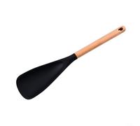 CWOQOCW Spatule de cuisine professionnelle en silicone avec poignée en bois, cuillère flexible en acier inoxydable pour remuer et gratter, résistante à la chaleur jusqu'à 200 °C, sans danger pour les