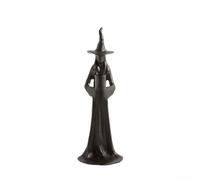 CWOQOCW Statue de sorcière d'Halloween en résine noire - Bougeoir gothique - Décoration d'autel spirituel - 23 cm (une seule bougie)