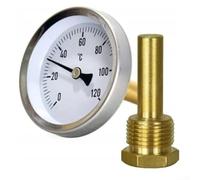 CWOQOCW Thermomètre bimétallique cadran 0-120 °C pour chauffe-chaudière et appareils de cuisson d'extérieur avec manchon d'immersion de 1,27 cm