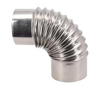 CWOQOCW Tuyau de cheminée en acier inoxydable argenté à 90 degrés pour tente de camping - Accessoires d'intérieur - Réchaud à bois - Adaptateur d'extension de tuyau de cheminée (80 mm)