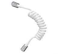 CWOQOCW Tuyau de douche flexible rétractable pour bidet, accessoire de tuyau de douche à ressort flexible pour connexion au bidet, valve d'angle du pulvérisateur de toilette (blanc)