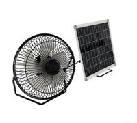 CWOQOCW Ventilateur à panneau solaire portable de 10 W avec option d'alimentation USB, ventilateur à énergie solaire, ventilateur de refroidissement à double usage pour table et sol pour camping et