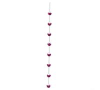 CWOQOCW Villa Rose Chaîne de pluie 225 cm en fer galvanisé pour drainage de gouttière avec 8 tasses, résistante à la rouille, fontaine décorative pour jardin, terrasse, cour