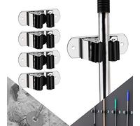CWOVRS Lot de 4 supports muraux pour balai en acier inoxydable, très résistants pour garage, cuisine, salle de bain, jardin, buanderie, placard, etc.