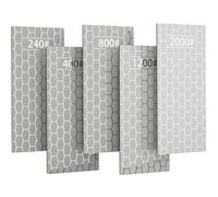 CWOVRS Pierre à aiguiser diamant, lot de 5 aiguiseurs de couteaux diamantés avec plaque de surface en nid d'abeille et base antidérapante pour lames de ciseaux, outils d'extérieur, de grossier à Fine