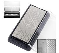 CWOVRS Pierre à Aiguiser Diamantée Double Face, Plaque à Aiguiser Diamantée en Nid D'abeille avec Base Antidérapante pour Couteaux à Ciseaux, 600# /1200#