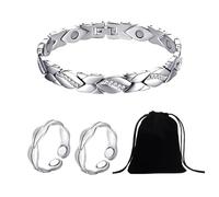CWPFVQA 1 Bracelet Magnétique, 2 Anneaux Ouverts, 1 Sac De Rangement, Bracelet Irrégulier, Bracelet Réglable, Bracelet Magnétique Tendance, Bijoux Magnétiques pour Femme.