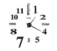 CWPFVQA 1 Ensemble D'Horloge Murale Numérique, Horloge Autocollante Murale, Horloge Murale Moderne, Horloge Murale DIY, Horloge Créative pour Salon, Horloge Murale Silencieuse Noire, Bureau