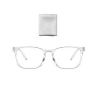 CWPFVQA 1 Morceau De Lunettes Plates Transparentes, 1 Morceau De Chiffon À Lunettes, Lunettes Transparentes Anti-Lumière Bleue, Lunettes Carrées, Lunettes Unisexes