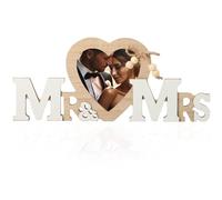 CWPFVQA 1 Pièce De Cadre Photo d'amour, Ornements De Cadre Photo en Forme De Cœur Mr & Mrs, Cadre Photo De Couple, Artisanat d'anniversaire, Adapté pour La Saint-Valentin, Les Anniversaires
