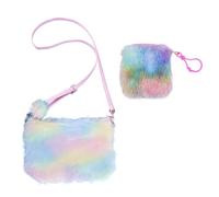 CWPFVQA 1 Sac À Bandoulière pour Enfants, 1 Sac À Main en Peluche, Sac Arc-en-Ciel, Sac À Main pour Filles, Sac Fourre-Tout pour Enfants, Sacs À Main pour Adolescentes