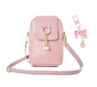 CWPFVQA 1 Sac Rose Et 1 Pendentif Nœud, Sac À Bandoulière Mode, Sac À Bandoulière Pour Filles, Mini Sac À Main, Sac À Bandoulière Réglable