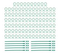 CWPFVQA 100 Pièces De Boucles pour Plantes, avec 10 Pièces De Sangles pour Plantes, Boucles De Fixation pour Plantes, Anneaux De Support pour Vignes, Outils De Jardinage