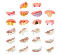 CWPFVQA 12 Pièces De Prothèses De Vampire avec 10 Pièces De Prothèses Amusantes, Dents Amusantes, Dents De Vampire d'halloween, Dents De Blague pour Adultes, Adaptées pour Halloween, Soirées À Thème.