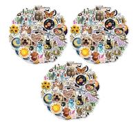 CWPFVQA 150 Autocollants D’Animaux De Fleurs De Dessin Animé, Ensemble D’Autocollants Esthétiques, Multicolore, Floral, Animé, Imperméable En Pvc, Pour Métal, Plastique, Bois, Intérieur Et Extérieur