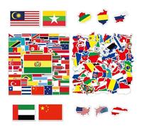 CWPFVQA 155 Autocollants De Drapeau, Autocollants De Drapeau, Autocollants Décoratifs, Autocollants De Fête, Peuvent Être Utilisés pour Décorer Les Réfrigérateurs, Les Tasses d'eau Et Les Albums