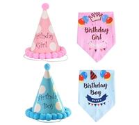 CWPFVQA 2 Ensembles D'Écharpe À Broche d'anniversaire, Bandanas pour Chiens, Cadeaux d'anniversaire pour Chiens, Décorations De Fête d'anniversaire De Chien