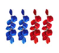 CWPFVQA 2 Paires De Boucles d'oreilles Pétales, Boucles d'oreilles Rétro Tendance, Boucles d'oreilles Longues Pendantes, Boucles d'oreilles Élégantes pour Femmes, Bleu