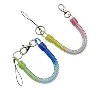 CWPFVQA 2 Pièces Porte-Clés en Spirale Élastique, Boucle De Lanière Rétractable, Boucle De Lanière Anti-Perte, Boucle De Lanière Élastique en Plastique, Boucle De Lanière À Ressort Multifonctionnelle