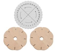 CWPFVQA 2 Tresseurs De Corde en Bois, 1 Tresseur De Corde avec Position De Carte, Disque De Tressage Noué, Étoile en Bois Nouée, Disque De Tressage De Corde en Bois Fait Main pour Bricolage