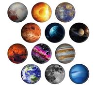 CWPFVQA 24 Aimants Planétaires, 12 Styles, Décoration Créative pour La Maison, Motifs Planétaires Intéressants, Séries Planétaires, Aimants Beaux Et Pratiques