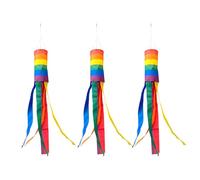 CWPFVQA 3 Manches à air rayées Arc-en-Ciel, Manches à air décoratives extérieures, carillons éoliens Suspendus, Drapeaux Arc-en-Ciel cylindriques, décorations de Jardin colorées