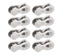 CWPFVQA 8 Paires De Boucles Magiques De Chaîne De Vélo De Montagne, Chaîne Rapide Argentée De Vélo De Route, Chaîne De Vitesse De Vélo, Boucle De Chaîne À Dégagement Rapide, 8 Vitesses