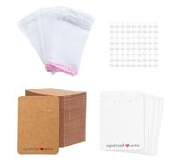 CWPFVQA Bouchons d'oreille 200 Pièces, avec 100 Cartes Et 100 Sacs À Fermeture Éclair, Emballage D'Exposition De Bijoux, Emballage De Boucles d'oreilles, Accessoires Cadeaux De Boucles d'oreilles DIY