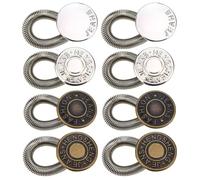 CWPFVQA Boutons D'Extension De 8 Pièces, Boucles Rétractables À Ressort, Boutons D'Extension De Taille sans Clous, Accessoires D'Extension De Taille, Boutons Pratiques