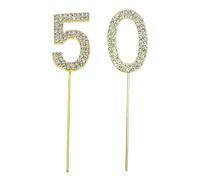 CWPFVQA Lot De 2 Inserts De Gâteau Numérotés, Décoration De Gâteau Décorée en Strass, Inserts De Décoration De Gâteau d'anniversaire À Paillettes, Décorations d'anniversaire