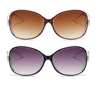 CWPFVQA Lot De 2 Lunettes De Soleil Pour Femme, Lunettes De Soleil Tendance, Lunettes De Soleil À Grande Monture, Lunettes De Soleil Polarisées, Équipement De Protection Solaire
