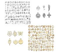 CWPFVQA Lot De 2 Pendentifs en Métal, Pendentifs De Bracelet, Pendentifs en Or, Chaîne De Pendentifs en Or, Ensemble De Pendentifs en Or, Fabrication De Bracelets À Pendentifs