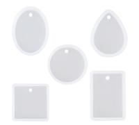 CWPFVQA Lot De 5 Moules en Silicone, Moules De Moulage, Moules en Résine Époxy, Moules À Gouttes d'eau, Moules À Figures Géométriques, Moules Artisanaux, Porte-Clés, Collier, Boucles d'oreilles