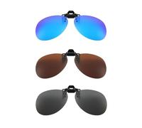 CWPFVQA Lunettes De Soleil À Clipser 3 Pièces, Lunettes De Soleil Sans Monture, Clips Pour Lunettes De Soleil Polarisées, Clips Pour Lunettes De Soleil Rabattables, Accessoires Pour Lunettes