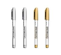 CWPFVQA Marqueurs Métalliques 4 Pièces, Stylos De Peinture Métallique, Stylos De Marquage, Stylos De Signature, Stylos D'Album Photo DIY
