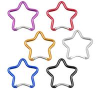 CWPFVQA Mousqueton Étoile 6 Pièces, Mousqueton en Alliage D'Aluminium, Porte-Clés, Accessoires De Bricolage, Boucles De Sac À Dos, Accessoires D'Extérieur