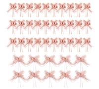 CWPFVQA Nœuds Roses 40 Pièces, Nœuds d'emballage Cadeau, Décorations Cadeaux DIY, Nœuds Dessinés À La Main, Décorations en Gaze De Neige