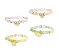 CWPFVQA Pack De 4 Colliers pour Animaux De Compagnie Daisy, Collier pour Animaux De Compagnie Attachable, Collier pour Petit Chat Et Chien, Collier De Fleurs Mignon, Collier pour Chien Réglable