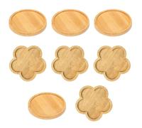 CWPFVQA Pack De 8 sous-Verres en Bambou, Petits sous-Verres Ovales en Bambou, sous-Verres en Bambou, Ensemble D’Artisanat Coaster