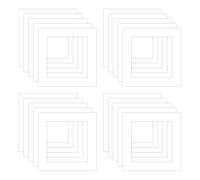 CWPFVQA Paquet De 20 Supports De Cadre Photo De 8 Pouces, Cadre Photo Blanc en Carton avec Trous Carrés, Papier Carré pour Montage Photo, Adapté Aux Salles De Classe, Aux Galeries Et Aux Maisons