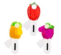 CWPFVQA Paquet De 3 Ventilateurs À Main, Ventilateur À Main en Forme De Fruit, Petit Ventilateur Manuel Portable, Ventilateur À Main pour Enfants (Couleurs Aléatoires)