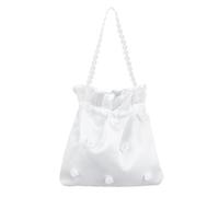 CWPFVQA Sac À Main De Mariage en Satin 1 Pièce, Sac De Mariage Nuptial, Accessoires De Mariée, Sac À Main De Faveur De Mariage Moderne, Sac À Main Nuptial Blanc