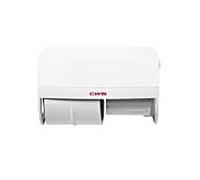 CWS Distributeur de papier toilette Paradise 4604000 2 rouleaux, plastique, avec serrure, pré-assemblé avec panneau, blanc