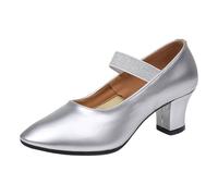 Cwuhyatre Chaussures De Danse Salon Latine Femme Bout Fermé Semelle Souple Chaussure De Pratique Mode Tango Heels Dance Shoes Chacha Talon Haut Salle De Bal Soirée Salsa Escarpins Petit Talon