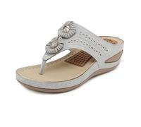 Cwuhyatre Sandales Orthopédique Femme été Sandale Compensées Confortable Plateforme Pantoufles De Plage Antidérapantes Chaussures Bohême Décontractées Chaussons Vintage Bout Ouvert