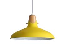 CWVYKNP Abat-jour Jaune Suspension Minimaliste Pour Îlot De Cuisine Suspension En Bois Avec Abat-jour Géométrique En Métal Plafonnier Industriel Pour Îlot De Cuisine, Salle À Manger, Bar