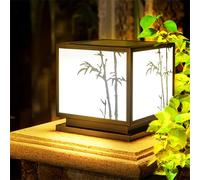 CWVYKNP Lampe Solaire Décorative D'extérieur pour Poteau, Motif Bambou, Idéale pour Jardin Et Clôture 4 Modes D'éclairage Solaire pour Poteau De Clôture Lampe Étanche pour Poteau, Parfaite