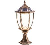 CWVYKNP Lampe Solaire pour Poteau avec Base De Fixation sur Pilier, Lampes pour Poteau en Bronze Antirouille, Lampe pour Poteau Clôture avec Allumage/Extinction Automatique, Lampe sur Pied en Verre