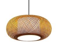CWVYKNP Lampe Suspendue en Osier Luminaire Suspendu en Bambou Suspension Pastorale De Style Naturel Luminaires Suspendus Primitifs Cylindriques Réglables Lampe À Del À 1 Lumière