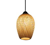 CWVYKNP Lumière Pendante Incurvée en Bambou, Lumière Tissée Lampe À Suspension De Restaurant Antique Abat-Jour Creux De Conception Rurale Lampe Suspendue en Rotin pour Cuisine, Salon